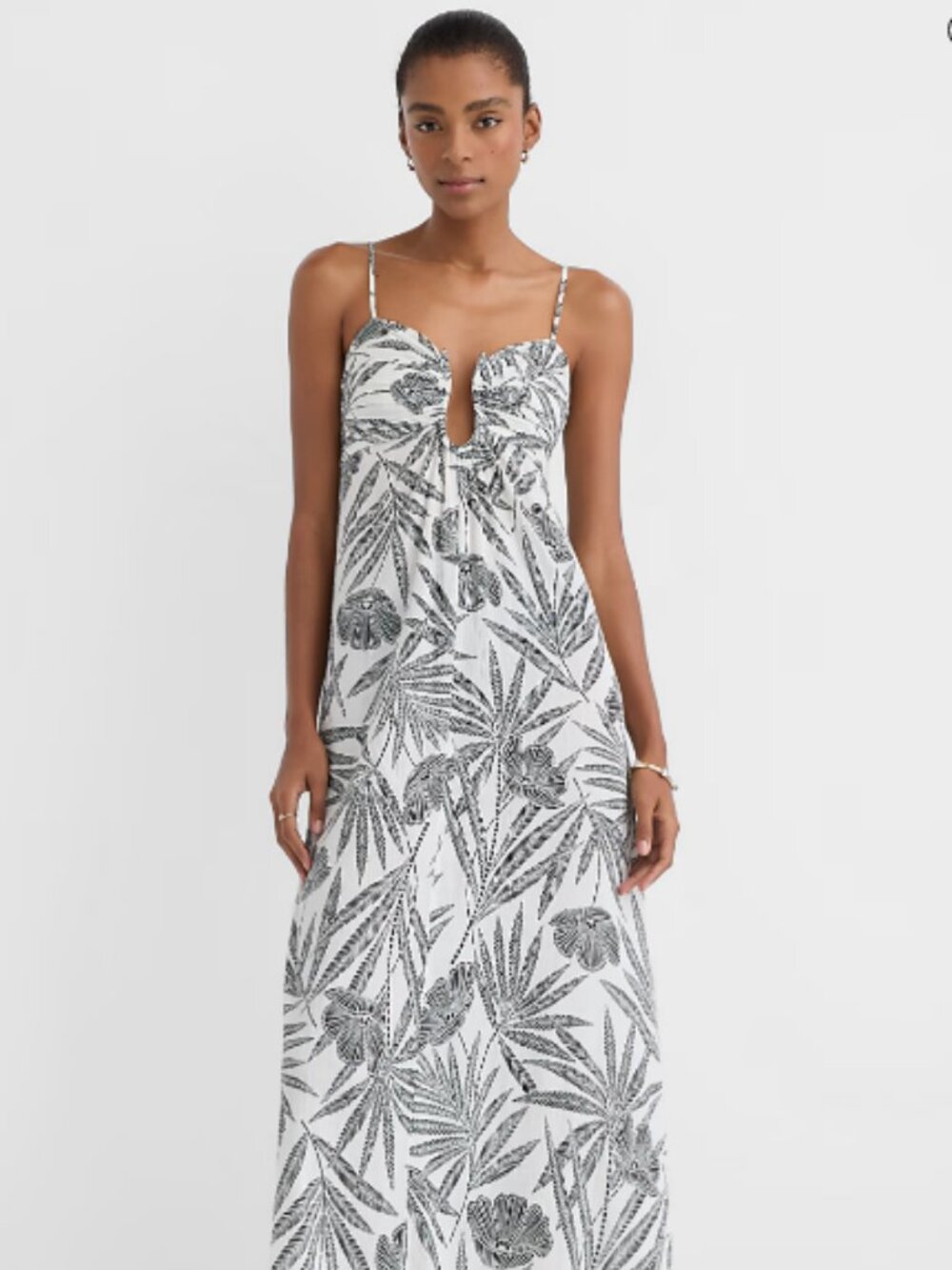 Khush Dress Flora Black Beach Palm Hook Keyhole Maxi Dress